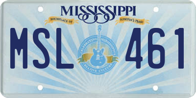 MS license plate MSL461