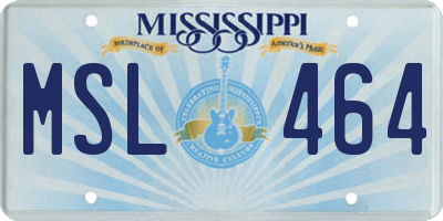 MS license plate MSL464