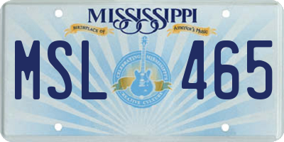 MS license plate MSL465