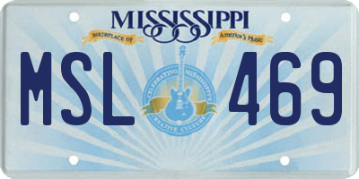MS license plate MSL469