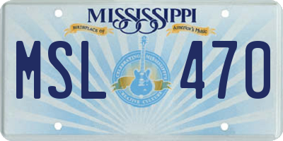 MS license plate MSL470