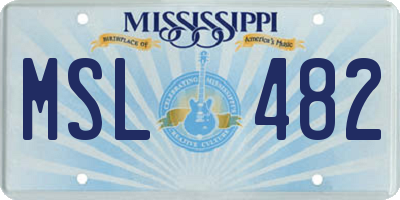 MS license plate MSL482