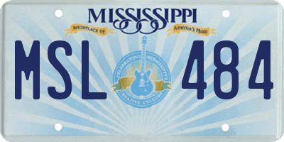 MS license plate MSL484