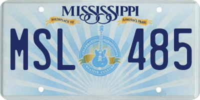 MS license plate MSL485