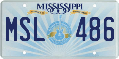 MS license plate MSL486