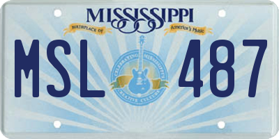 MS license plate MSL487