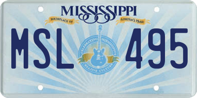 MS license plate MSL495
