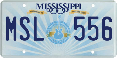 MS license plate MSL556