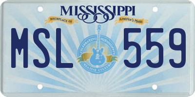 MS license plate MSL559