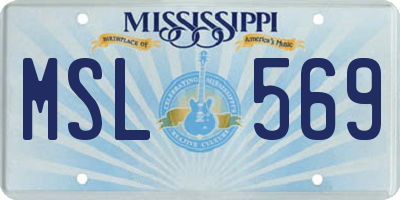 MS license plate MSL569