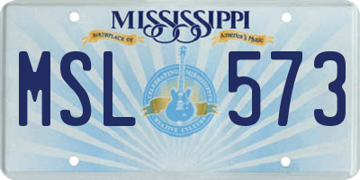 MS license plate MSL573