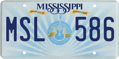 MS license plate MSL586