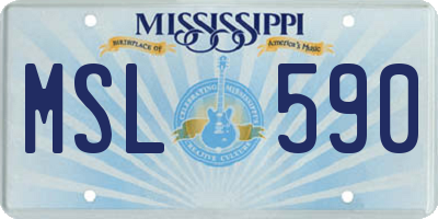 MS license plate MSL590