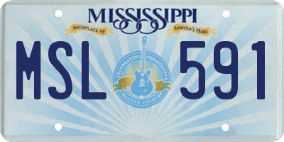 MS license plate MSL591