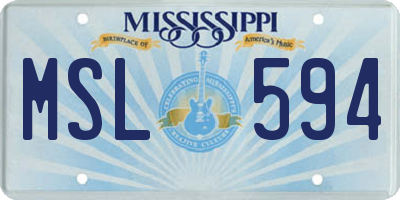 MS license plate MSL594