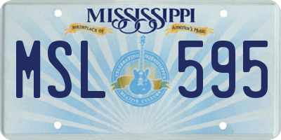 MS license plate MSL595