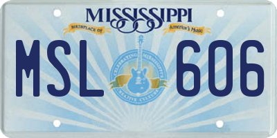 MS license plate MSL606