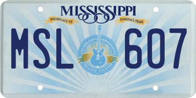 MS license plate MSL607