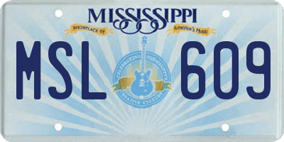 MS license plate MSL609