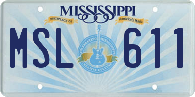 MS license plate MSL611