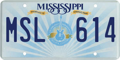 MS license plate MSL614