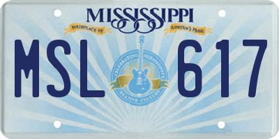MS license plate MSL617