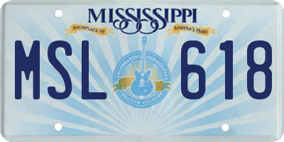 MS license plate MSL618