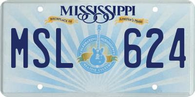 MS license plate MSL624