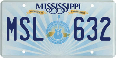 MS license plate MSL632