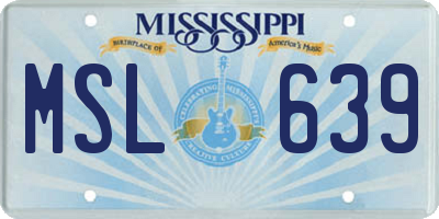 MS license plate MSL639