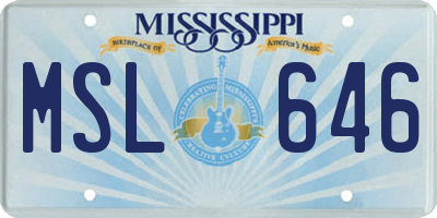 MS license plate MSL646