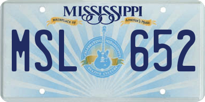 MS license plate MSL652