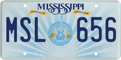 MS license plate MSL656