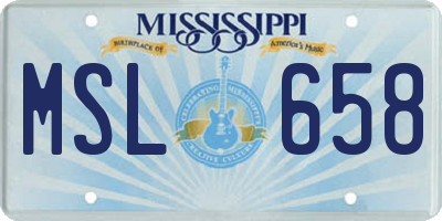 MS license plate MSL658