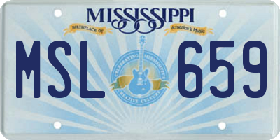 MS license plate MSL659