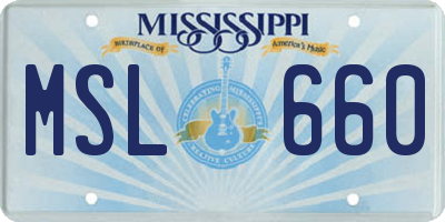 MS license plate MSL660