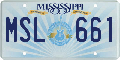 MS license plate MSL661