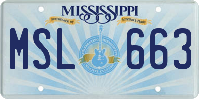 MS license plate MSL663