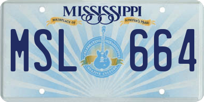 MS license plate MSL664
