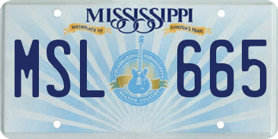 MS license plate MSL665