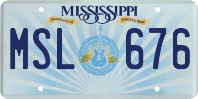 MS license plate MSL676