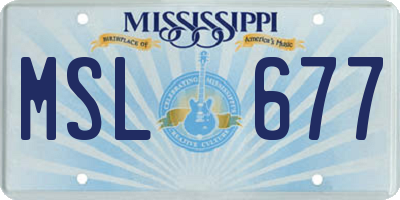 MS license plate MSL677