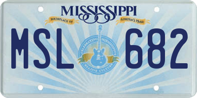 MS license plate MSL682