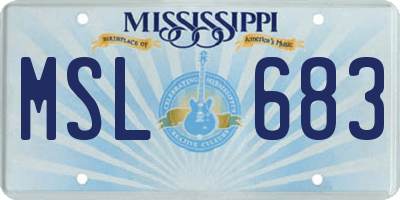 MS license plate MSL683