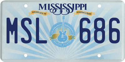 MS license plate MSL686
