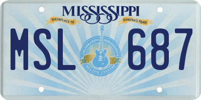 MS license plate MSL687