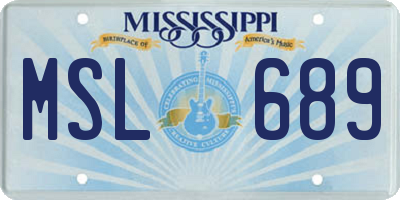 MS license plate MSL689