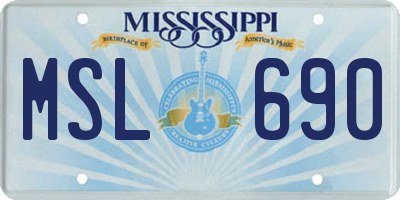 MS license plate MSL690