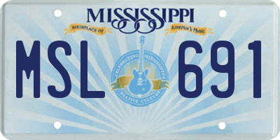 MS license plate MSL691