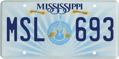 MS license plate MSL693